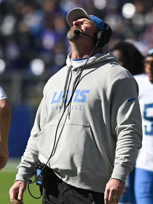 Dan Campbell Detroit Lions Grey Sideline Hoodie