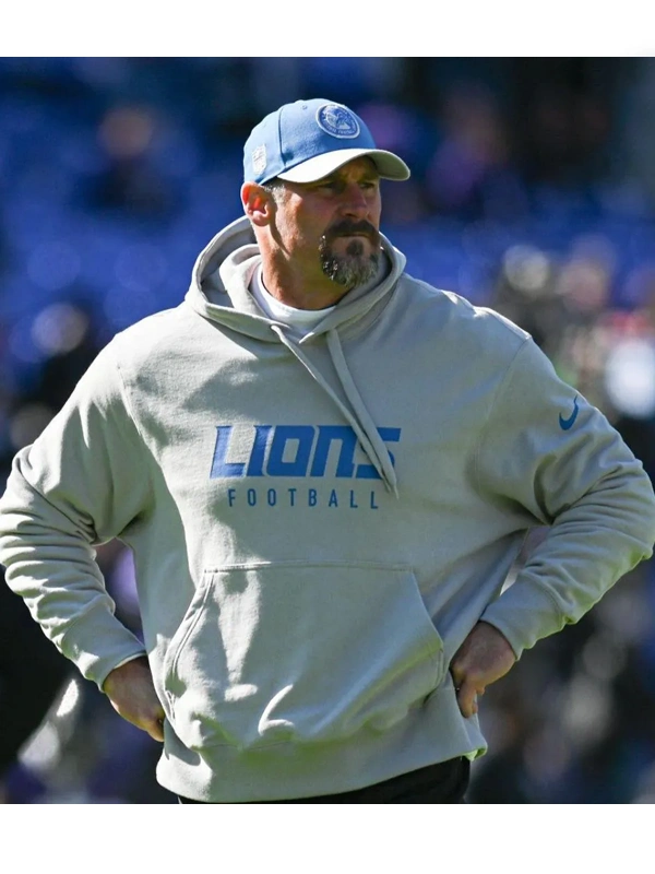 Dan Campbell Lions Grey Sideline Hoodie