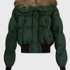 Dsquared2 Down Cropped Puffer Racoon Fur Collar And Hooded Jacket