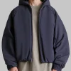 Fear of God Essentials Blue Military Nylon Hooded Bomber Jacket