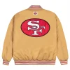 GOLF WANG San Francisco 49ers Satin Gold Bomber Jacket