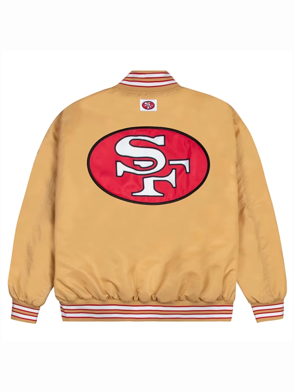 GOLF WANG San Francisco 49ers Satin Gold Bomber Jacket