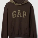 Gap Houndstooth Brown Hoodie