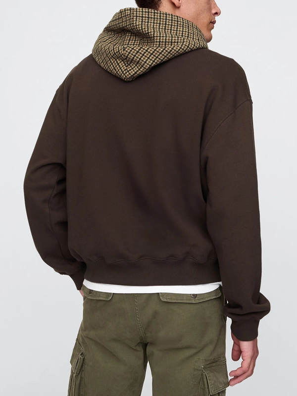 Gap Houndstooth Hoodie Brown