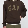 Gap Houndstooth Logo Hoodie Brown