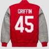 HOMAGE Archie Griffin GOAT Varsity Jacket Red & Grey