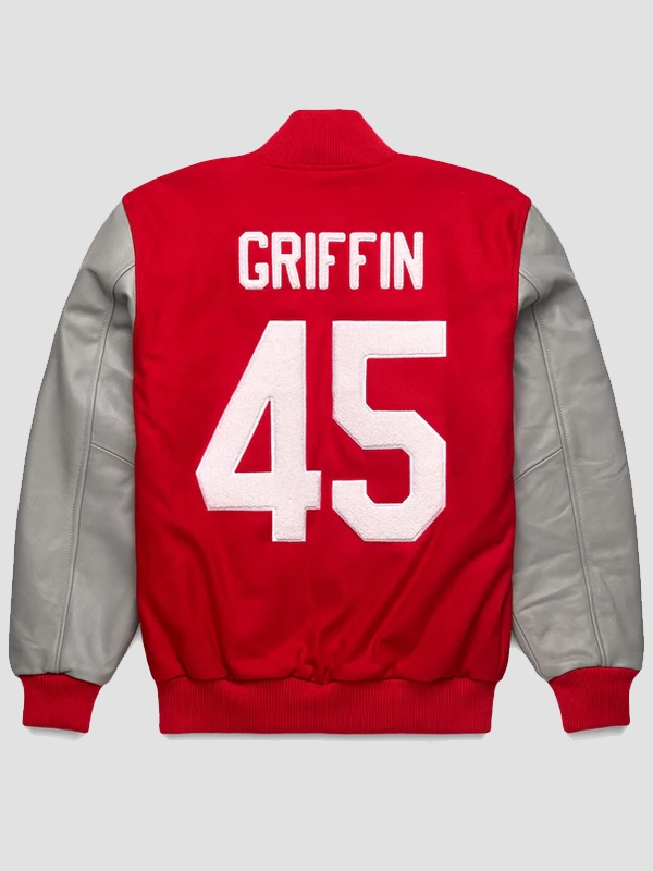 HOMAGE Archie Griffin GOAT Varsity Jacket Red & Grey