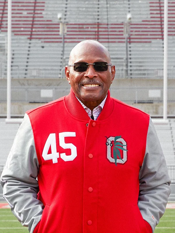 HOMAGE Archie Griffin Red & Grey GOAT Varsity Jacket