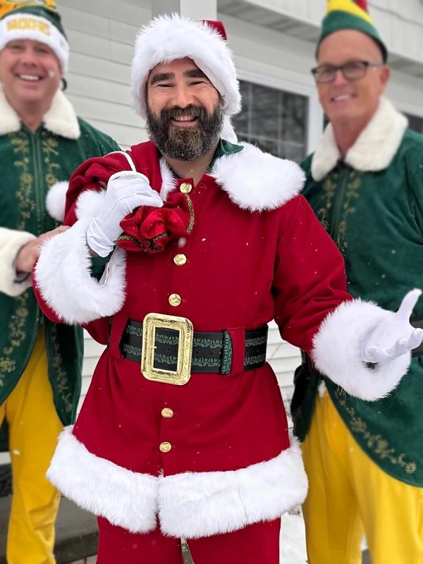 Jason Kelce Santa Coat Red