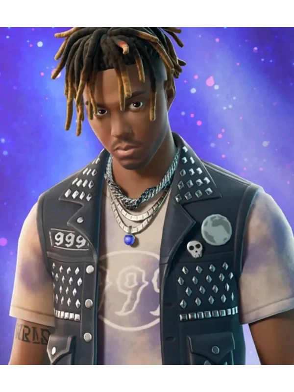 Juice WRLD Empty Out Your Pockets Black Studded Leather Vest