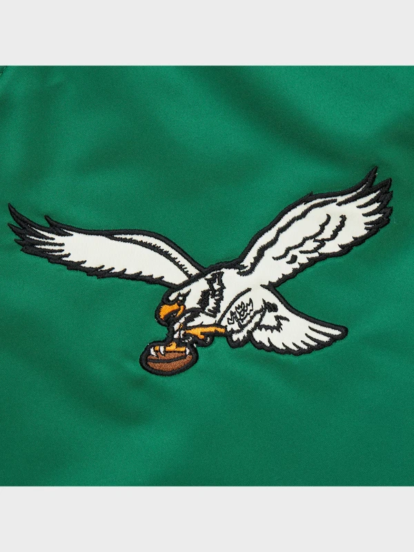 Kelly Green Philadelphia Eagles Primetime Philly Special Satin Full-Snap Varsity Jacket