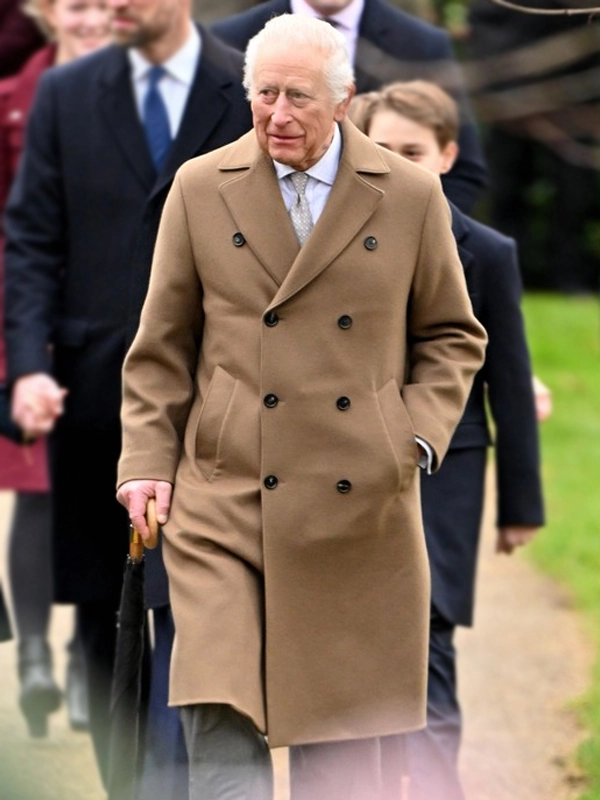 King Charles Christmas Service 2024 Brown Coat