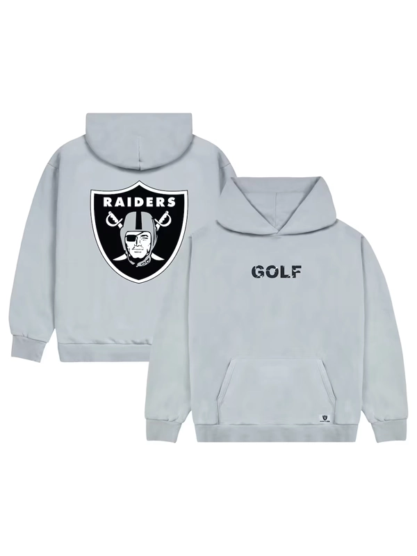 Las Vegas Raiders GOLF WANG Logo Pullover Hoodie Silver