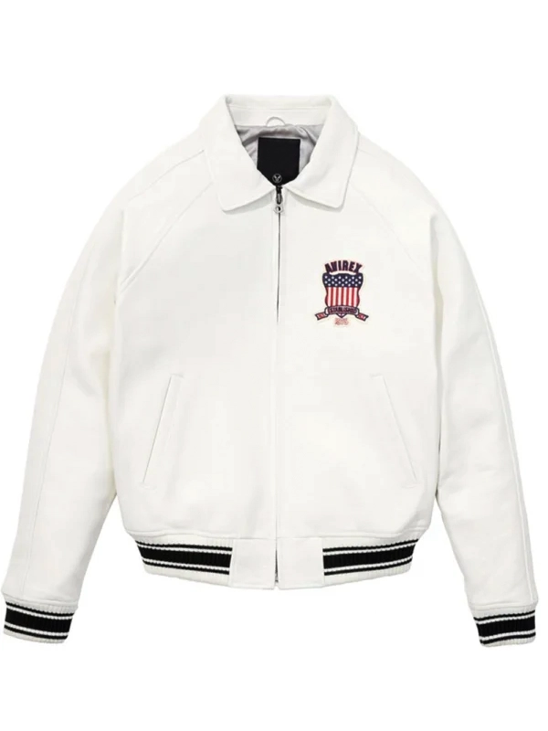 Lethal Bizzle Avirex White Leathe Jacket