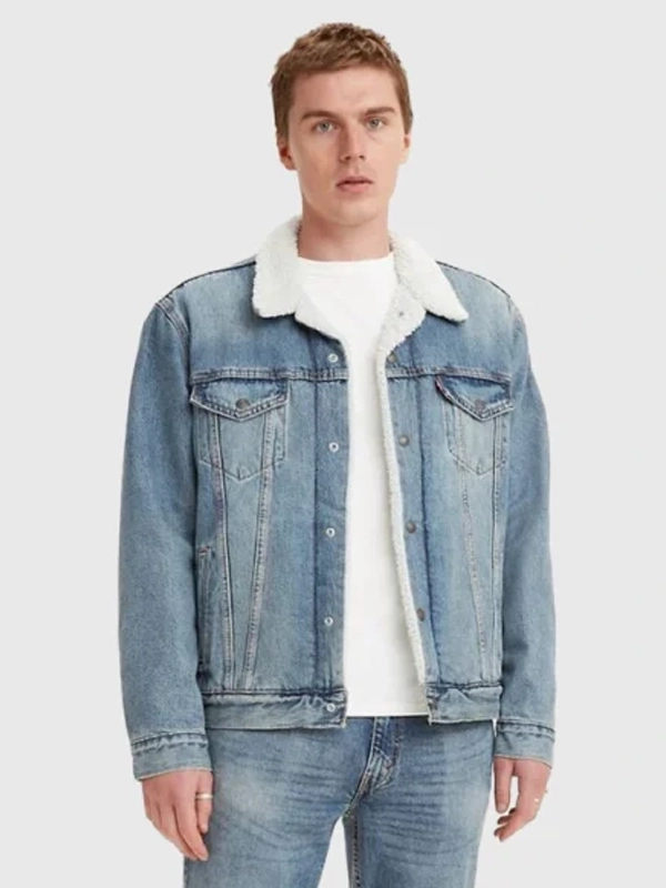 Levi’s Sherpa Lined Denim Trucker Jacket Blue