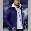 Marcus Freeman Notre Dame Purple Puffer Jacket