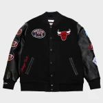 Chicago Bulls Black Out Collection Vintage Logo Full-Snap Varsity Jacket