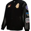 Men's Chicago Cubs Mitchell & Ness Black Blackout Collection Full-Snap Varsity Jacket