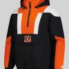 Men's Cincinnati Bengals Starter BlackOrange Charger Half-Zip Pullover Jacket