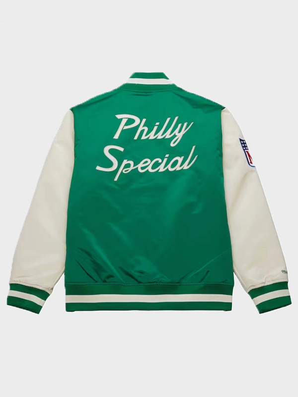 Men's Kelly Green Philadelphia Eagles Primetime Philly Special Satin Full-Snap Jacket Green