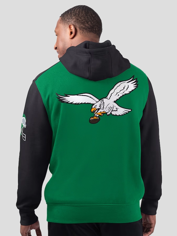 Men's Philadelphia Eagles Starter Kelly Green Extreme Vintage Logo Pullover Hoodie