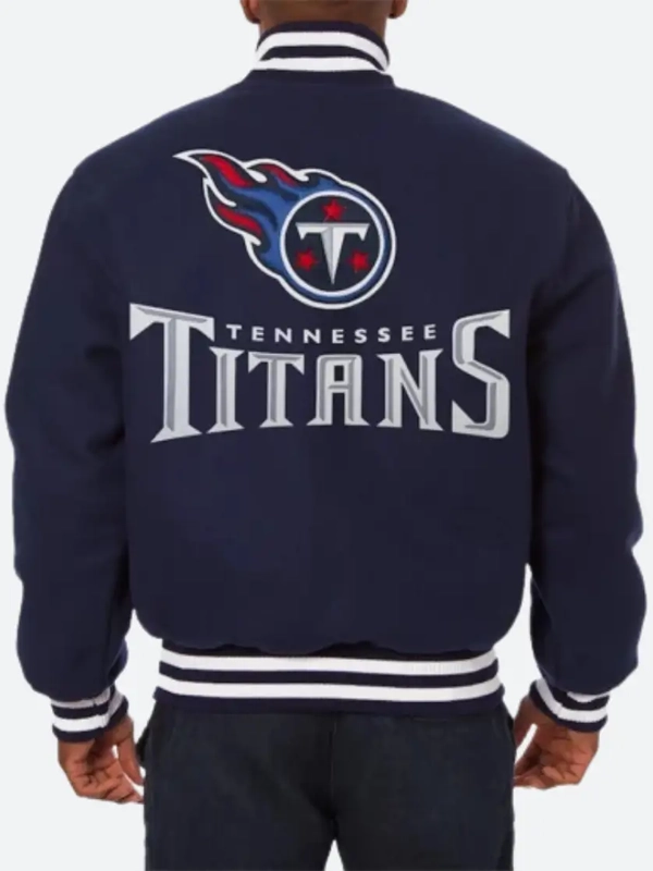 Men’s Tennessee Titans JH Design Navy Big & Tall Wool Full-Snap Jacket