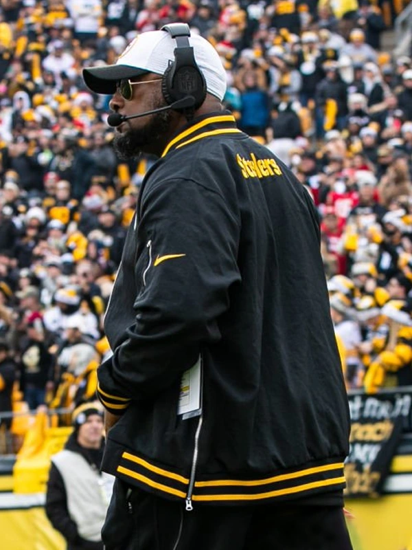 Mike Tomlin Steelers Black Bomber Jacket