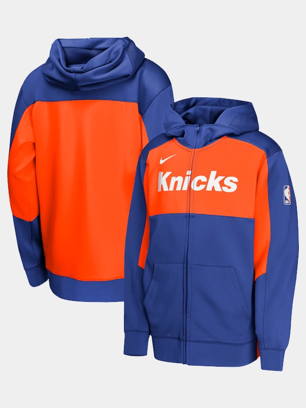 New York Knicks On-Court Showtime Performance Full-Zip Hoodie