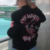 Paris Hilinski Off-White Golf Black Varsity Jacket