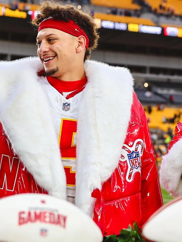 Patrick Mahomes Christmas Puffer Coat Red