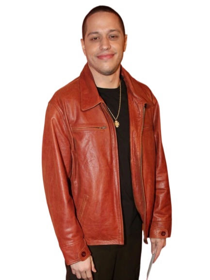 Pete Davidson Brown Leather Jacket