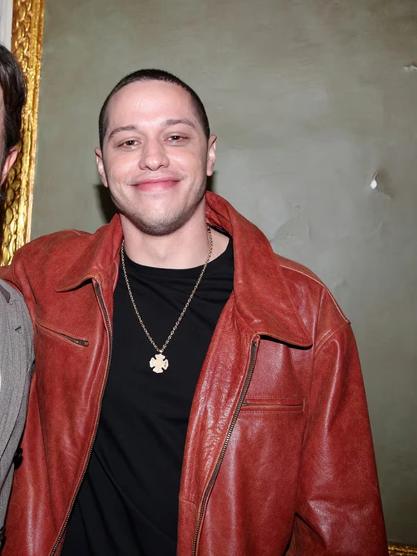 Pete Davidson Leather Brown Jacket