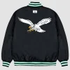 Philadelphia Eagles GOLF WANG Black Satin Bomber Jacket