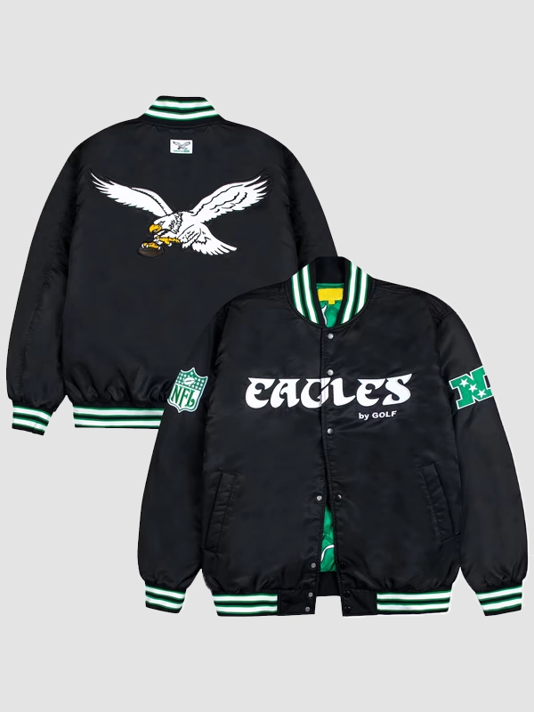 Philadelphia Eagles GOLF WANG Bomber Jacket Black