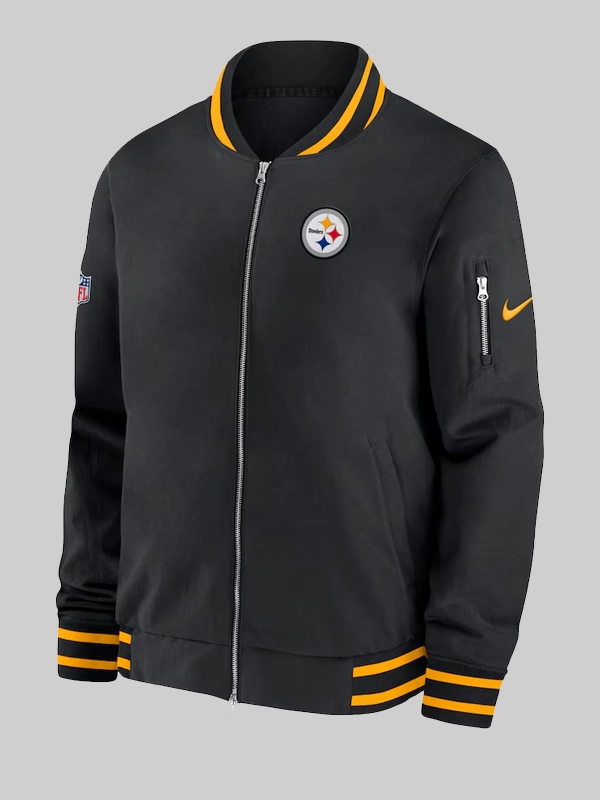 Pittsburgh Steelers Nike Sideline Coach Bomber Jacket Black