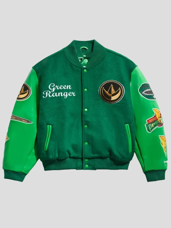 Power Rangers Green Varsity Jacket