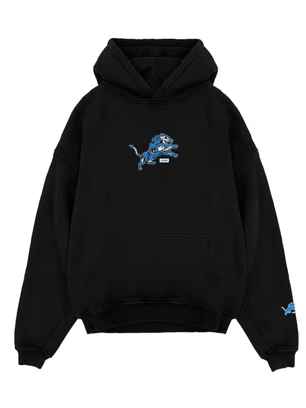 SANA x Detroit Lions Skeleton Black Hoodie