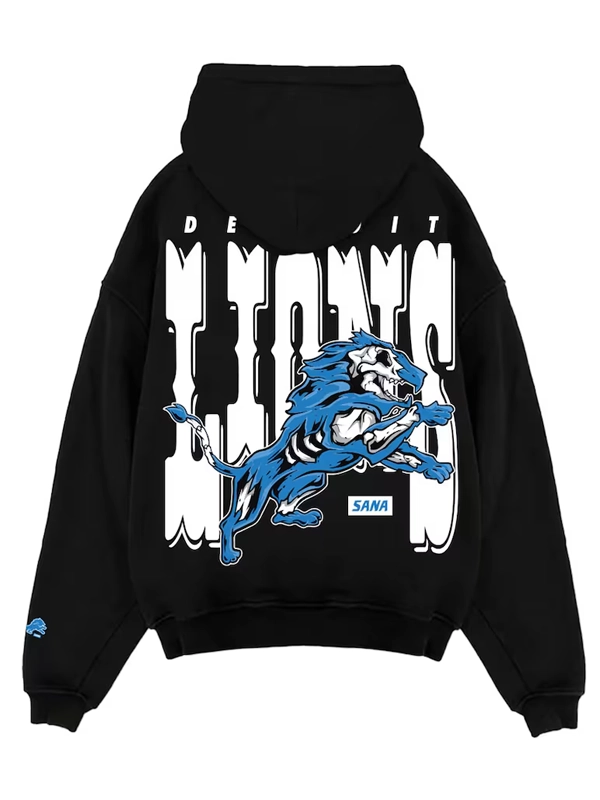 SANA x Detroit Lions Skeleton Hoodie Black