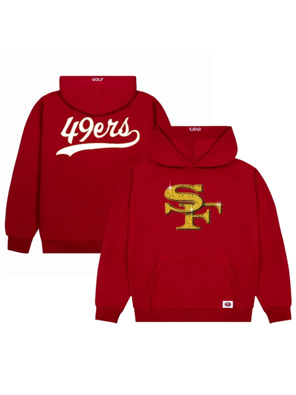 San Francisco 49ers GOLF WANG Cutout Pullover Hoodie Red