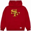 San Francisco 49ers GOLF WANG Cutout Pullover Hoodie - Scarlet