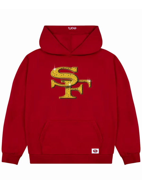 San Francisco 49ers GOLF WANG Cutout Pullover Hoodie - Scarlet