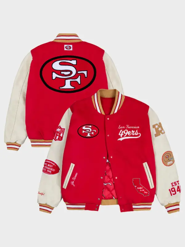 San Francisco 49ers GOLF WANG Letterman Full-Snap Jacket