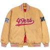 San Francisco 49ers GOLF WANG Satin Gold Bomber Jacket