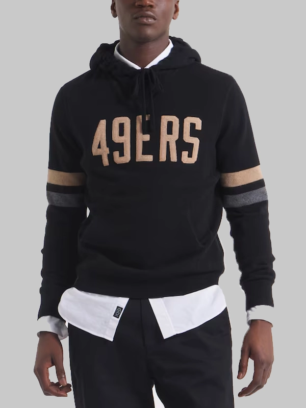 San Francisco 49ers x Todd Snyder Black Cashmere Hoodie Sweater