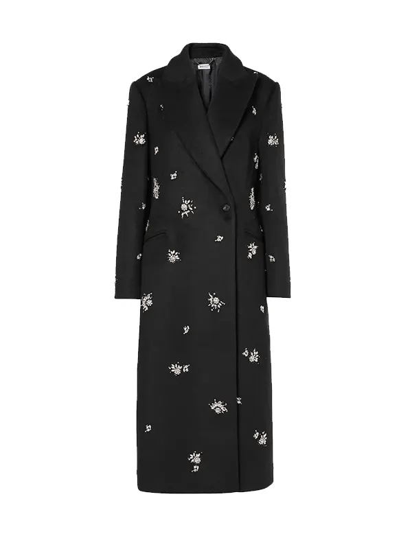 Simkhai Gianni embellished wool-blend coat black