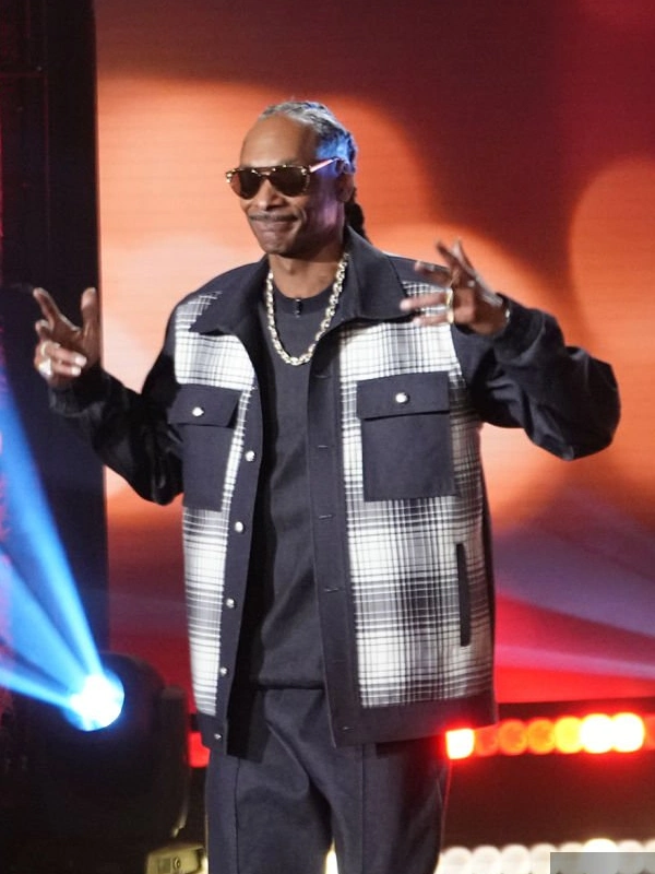 Snoop Dogg The Jennifer Hudson Show Black & White Plaid Jacket