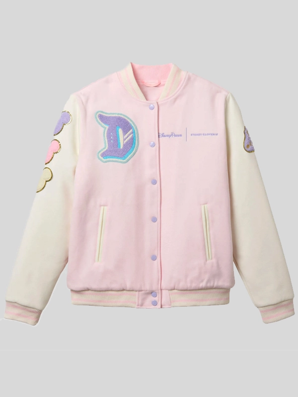 Stoney Clover Lane Disneyland Varsity Jacket Pink