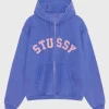 Stussy Faded Graphic Zip Hoodie Blue