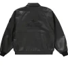 Supreme-Stone-Island-Black-Leather-Bomber-Jacket