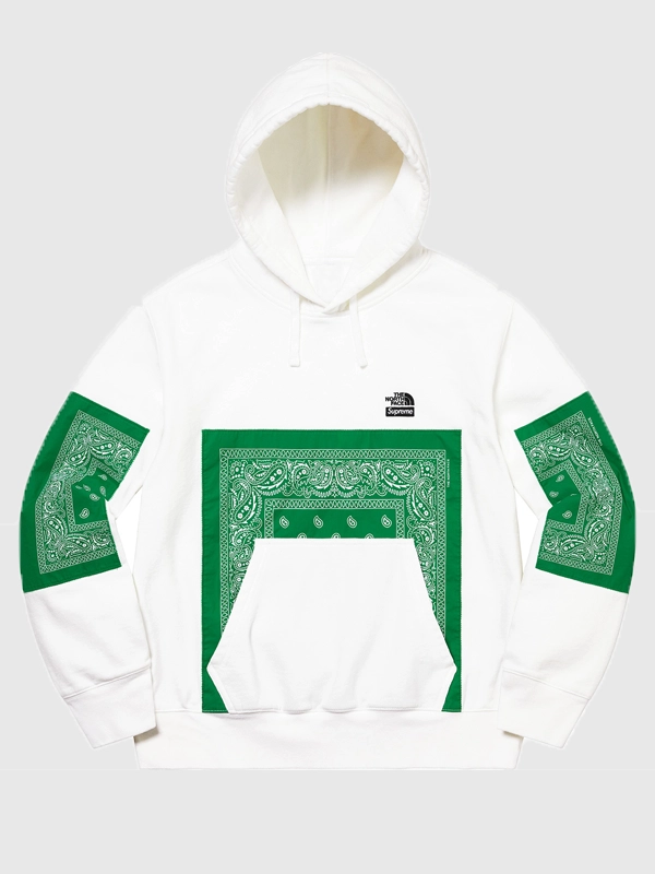 Supreme The North Face Bandana Hooded Sweatshirt White